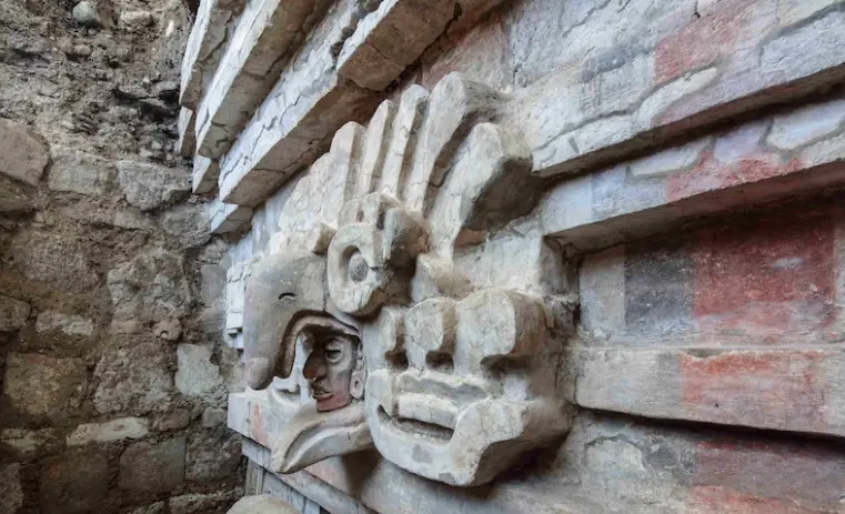 Zapotec tomb owl carving